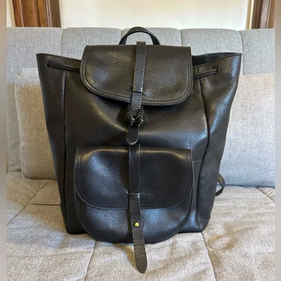 Madewell Transport Rucksack Black Leather Backpack Purse Madewell The Transport Rucksack Black Leather | eBay main image 3